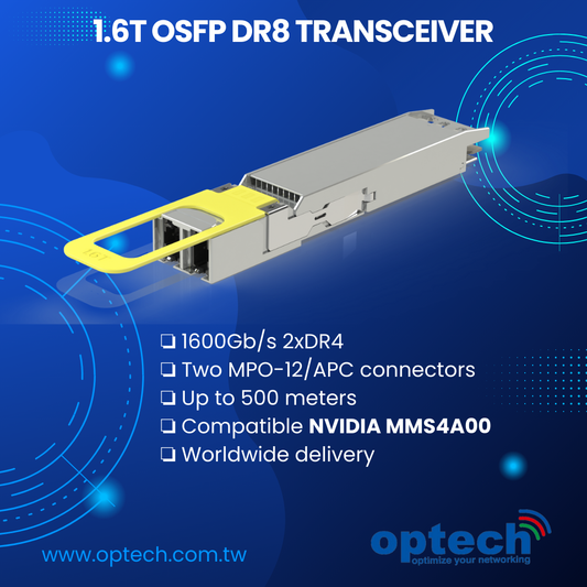 1.6T OSFP DR8 Optical Transceiver for AI and 1.6T Ethernet Applications | QSFPDD800G