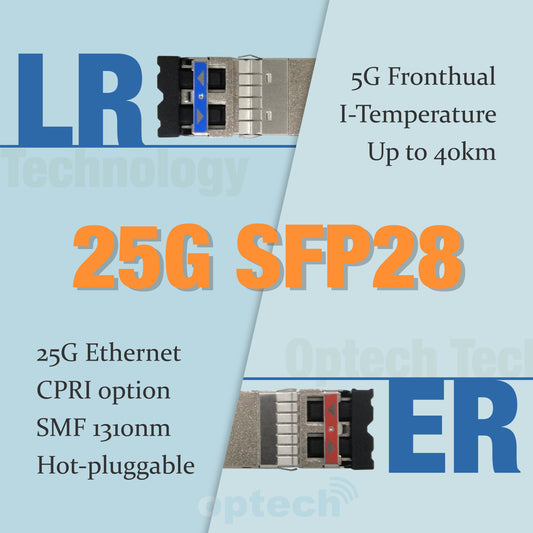 25G SFP28 LR and ER Transceivers for 5G Fronthaul and 25G Networks